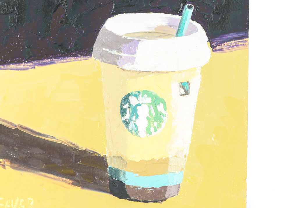 Prudy Weaver Oil Painting on Board "Another Cup"