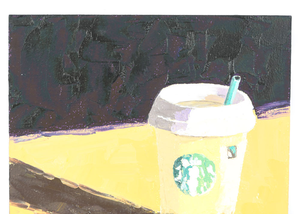 Prudy Weaver Oil Painting on Board "Another Cup"