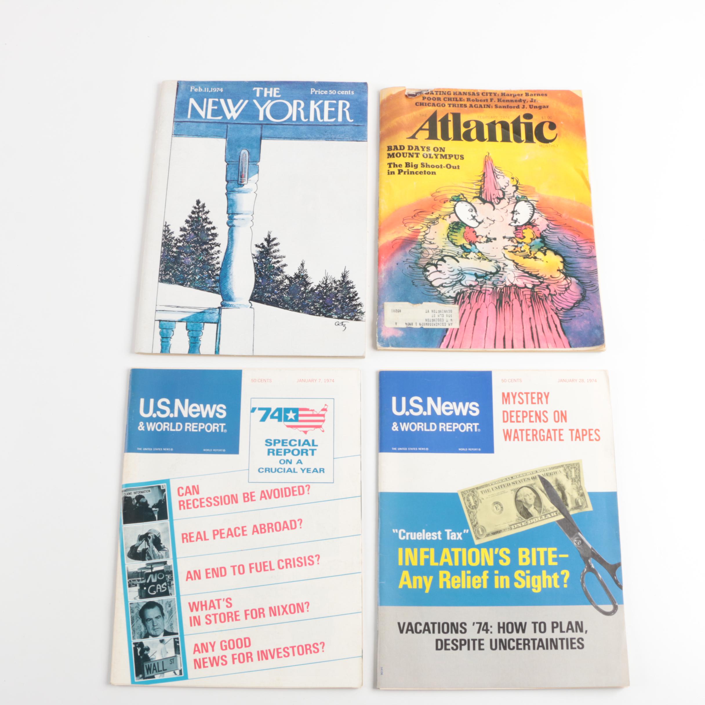 1970s News Magazines Featuring "Time" and "Newsweek"