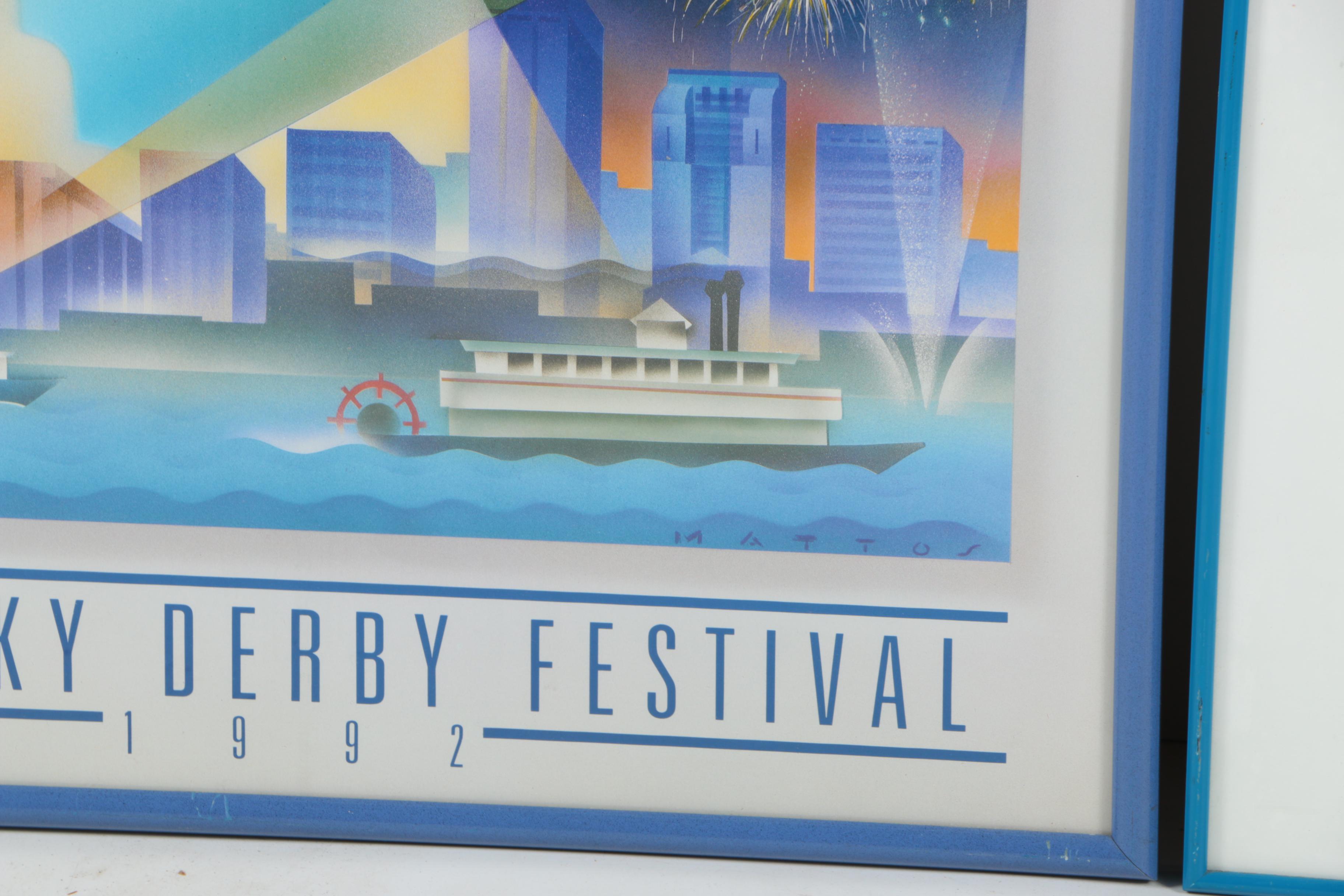Vintage Kentucky Derby Festival Posters on Paper