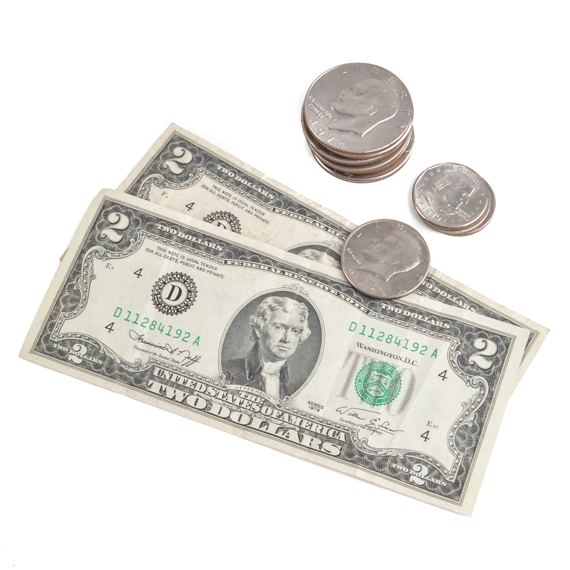 United States Coins and Currency Circa 1970s