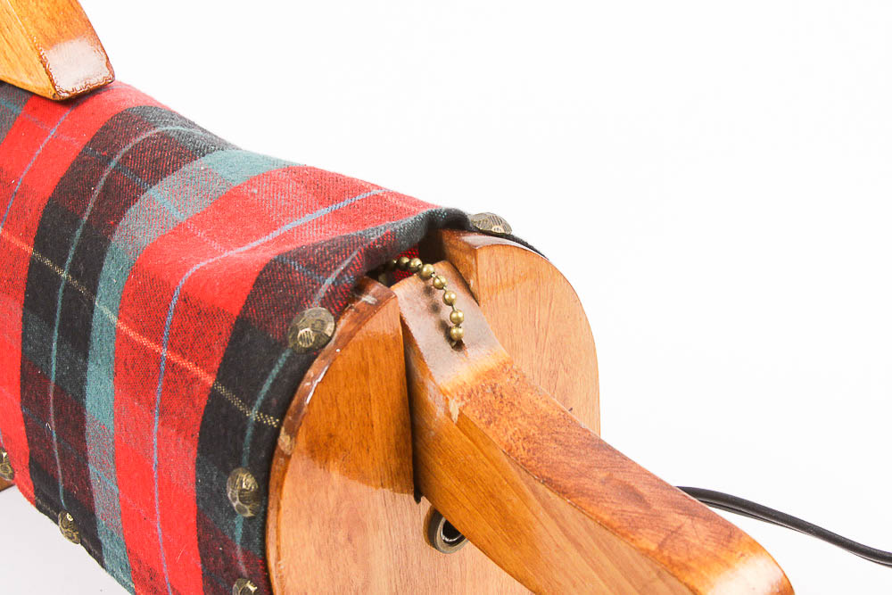 Handmade Wooden Scottie Dog Lamp