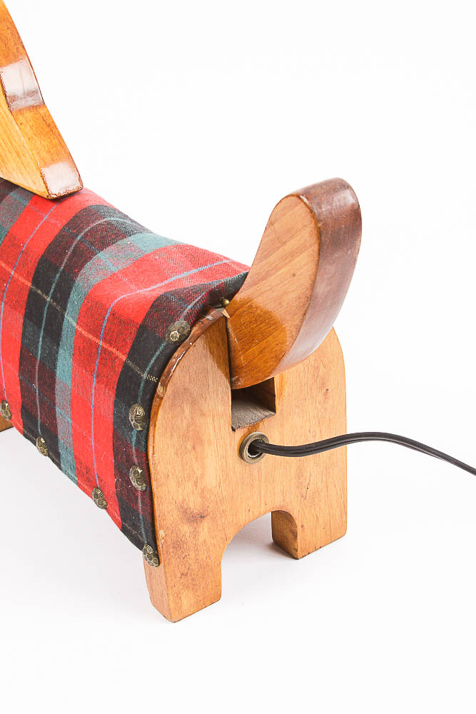 Handmade Wooden Scottie Dog Lamp