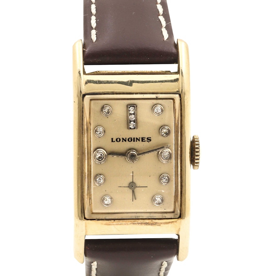 Longines 14K Yellow Gold Diamond Wristwatch