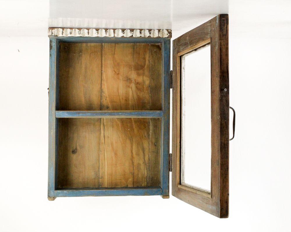 Primitive Wooden Wall-Hanging Medicine Cabinet