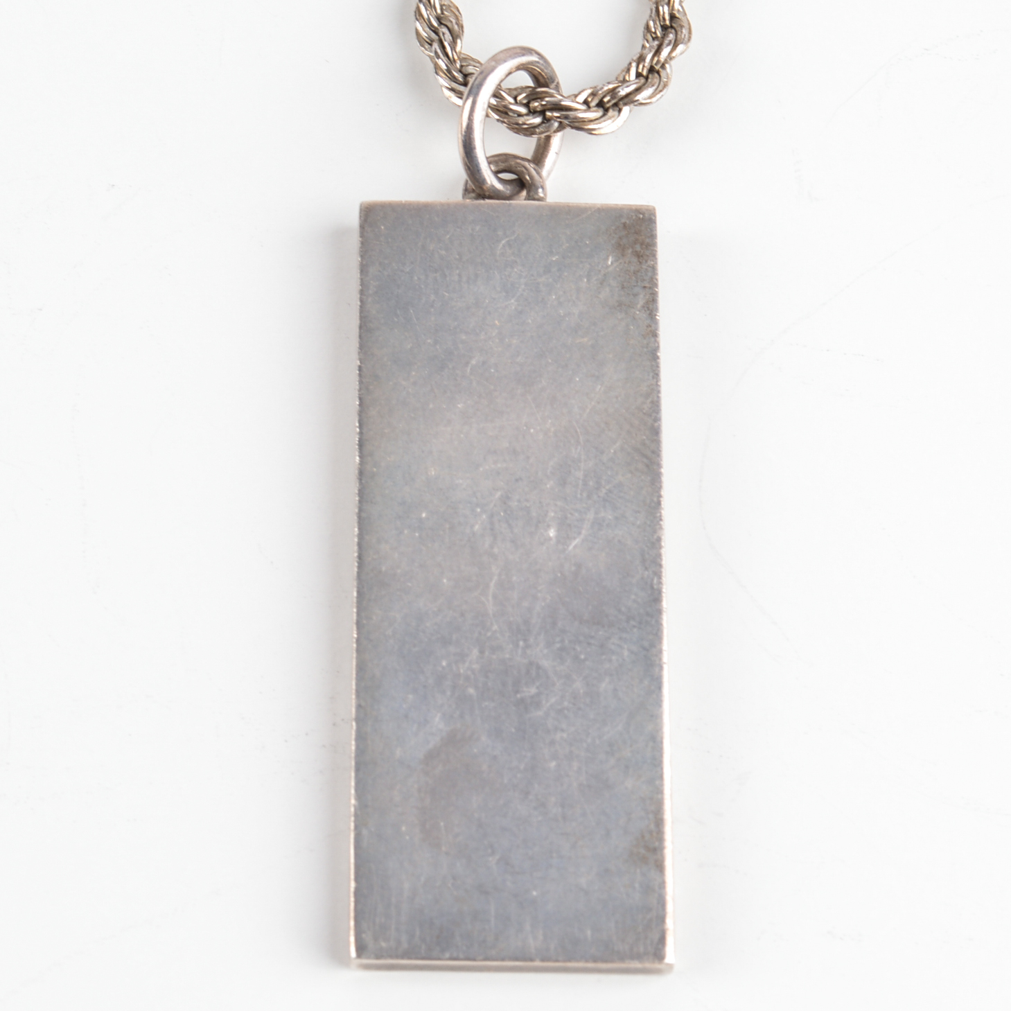 1950s Sterling Silver Pendant and Rope Chain