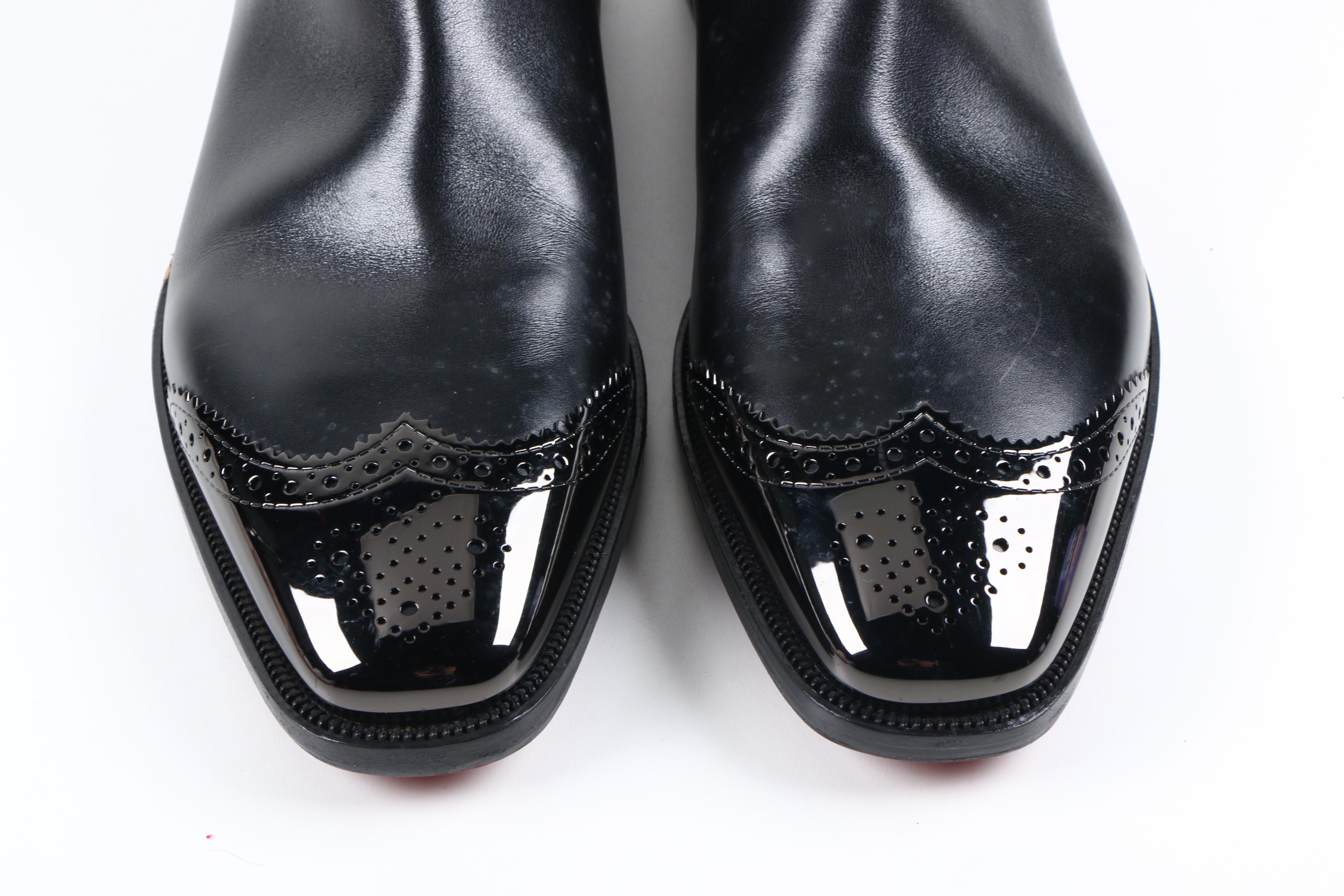 Men's Christian Louboutin Black Leather Chelsea Boots
