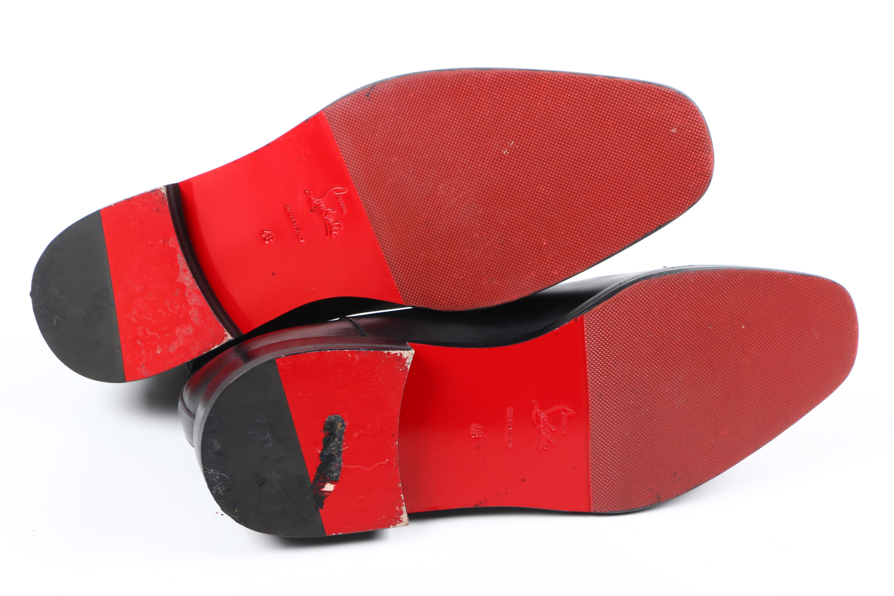 Men's Christian Louboutin Black Leather Chelsea Boots