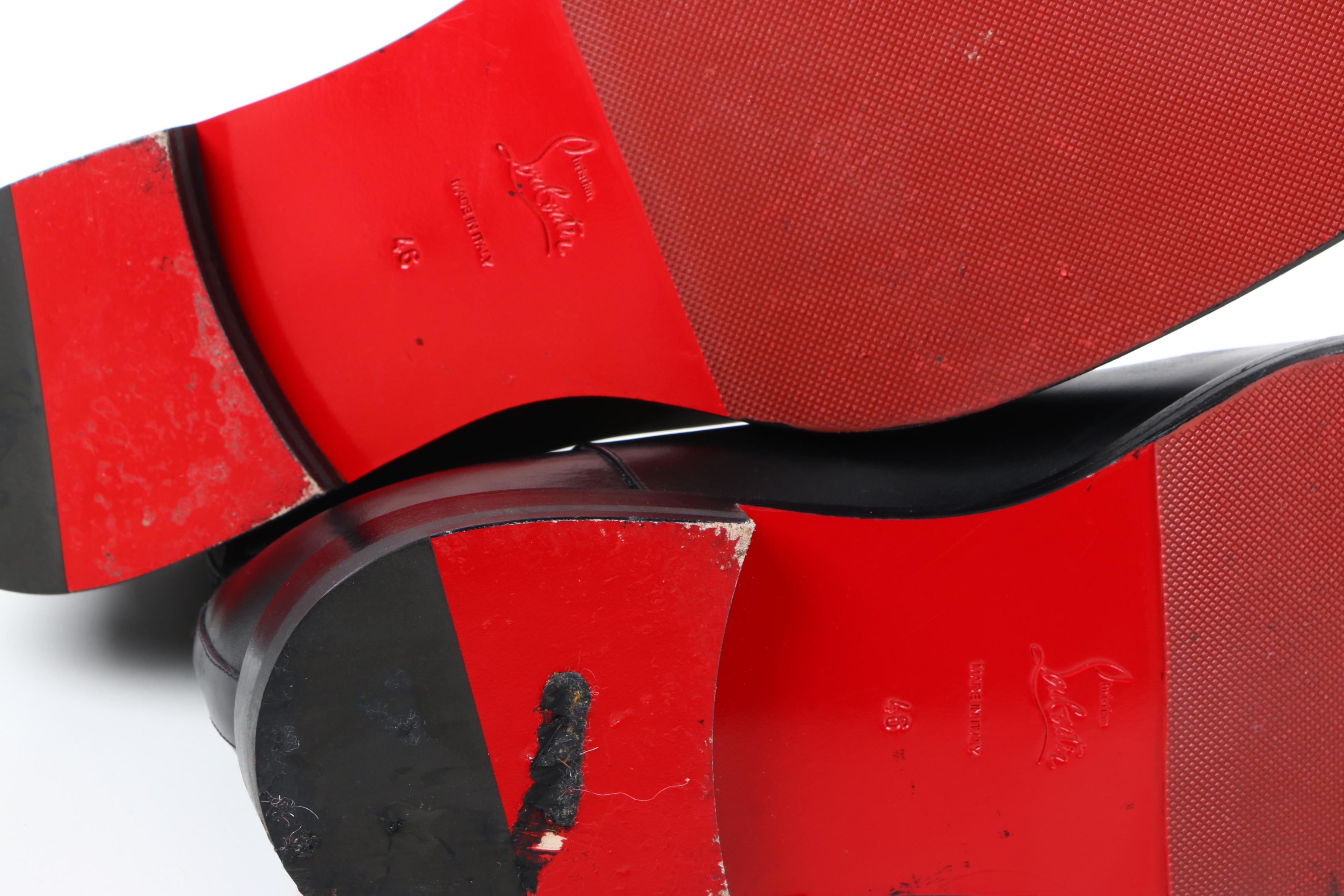 Men's Christian Louboutin Black Leather Chelsea Boots