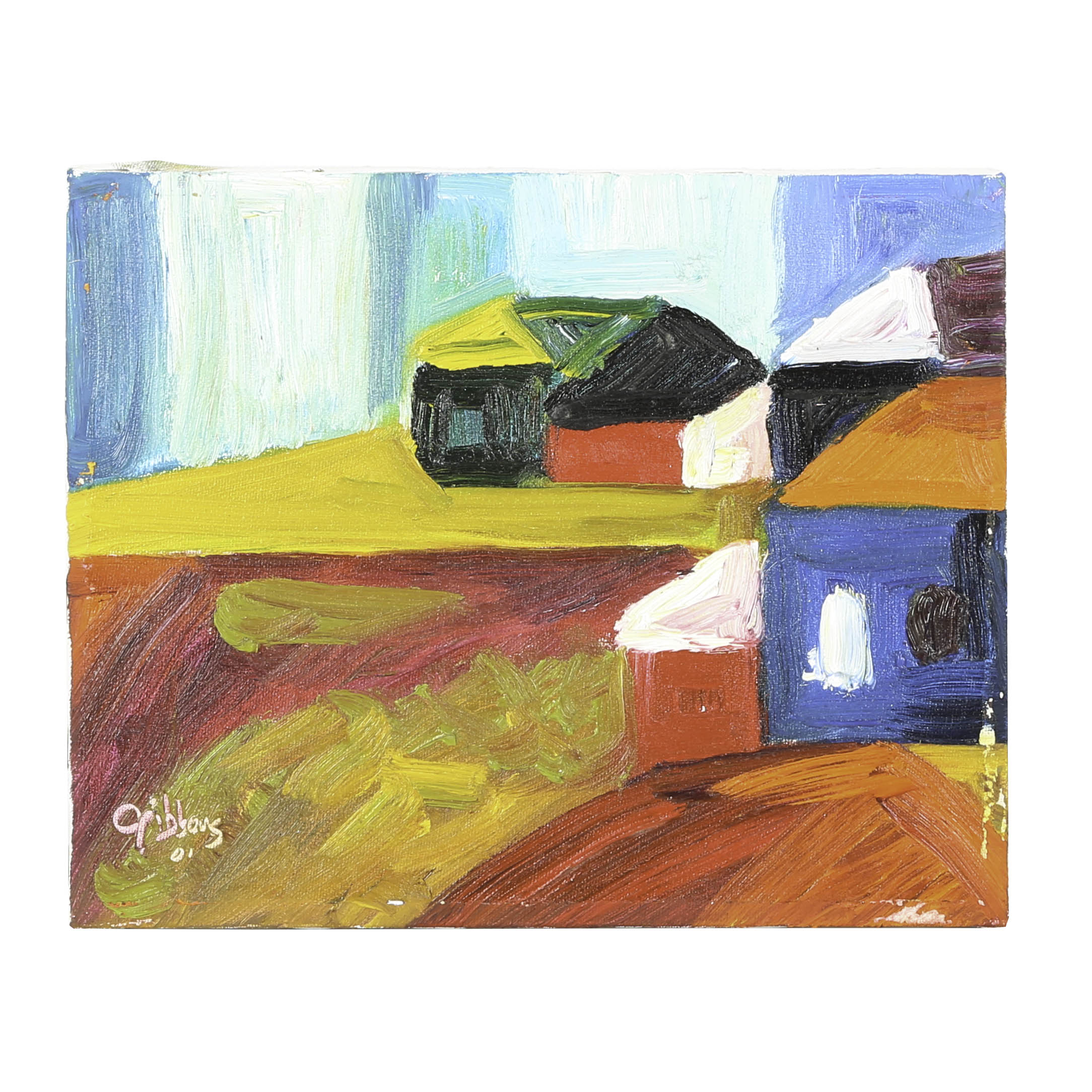 Mike Gibbons Oil Painting on Canvas "Barns"