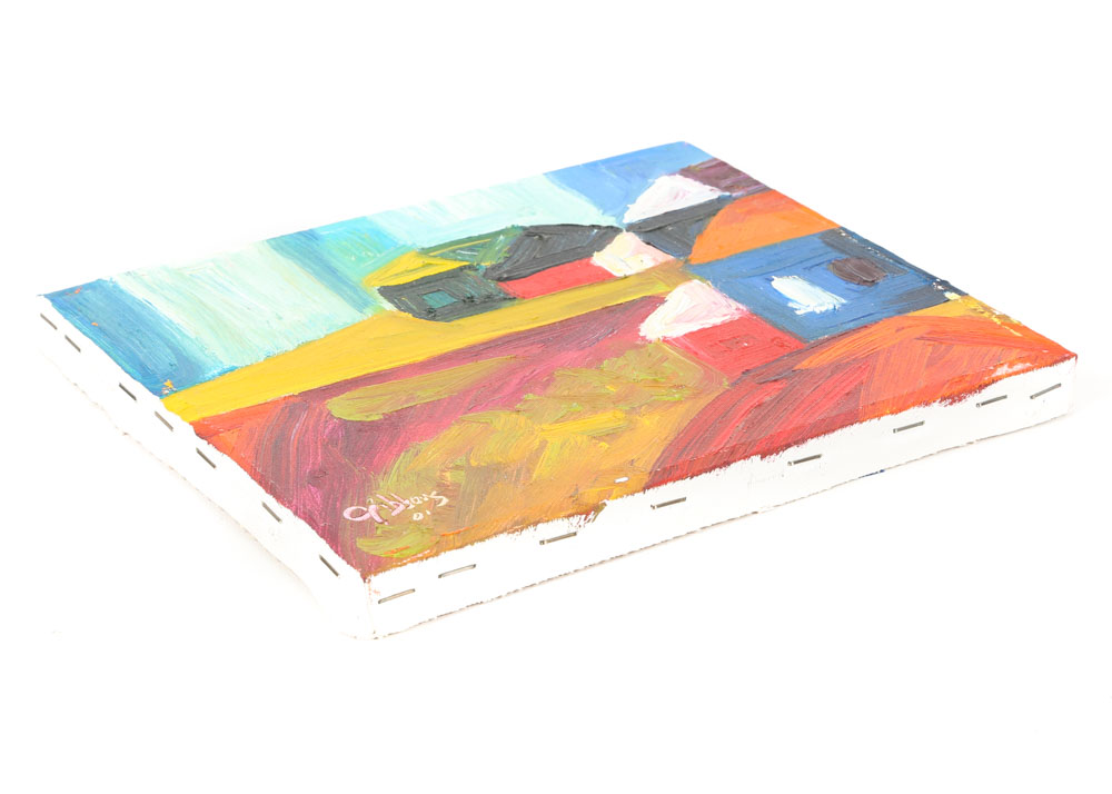 Mike Gibbons Oil Painting on Canvas "Barns"