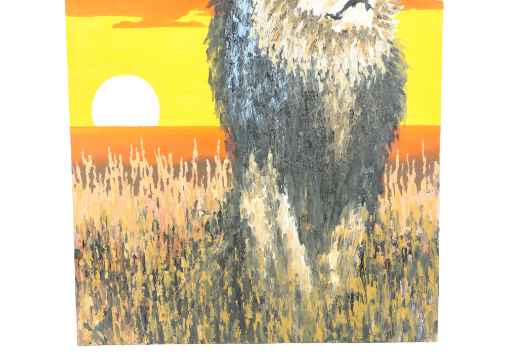 Jerry McQuay Acrylic Painting on Board "Cecil"