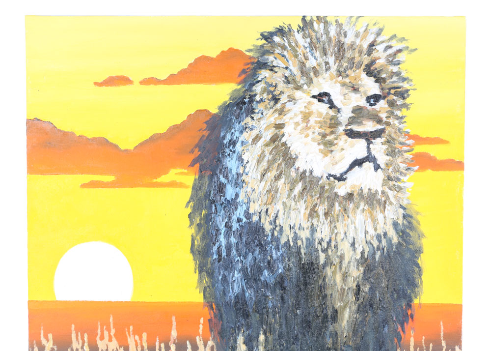 Jerry McQuay Acrylic Painting on Board "Cecil"