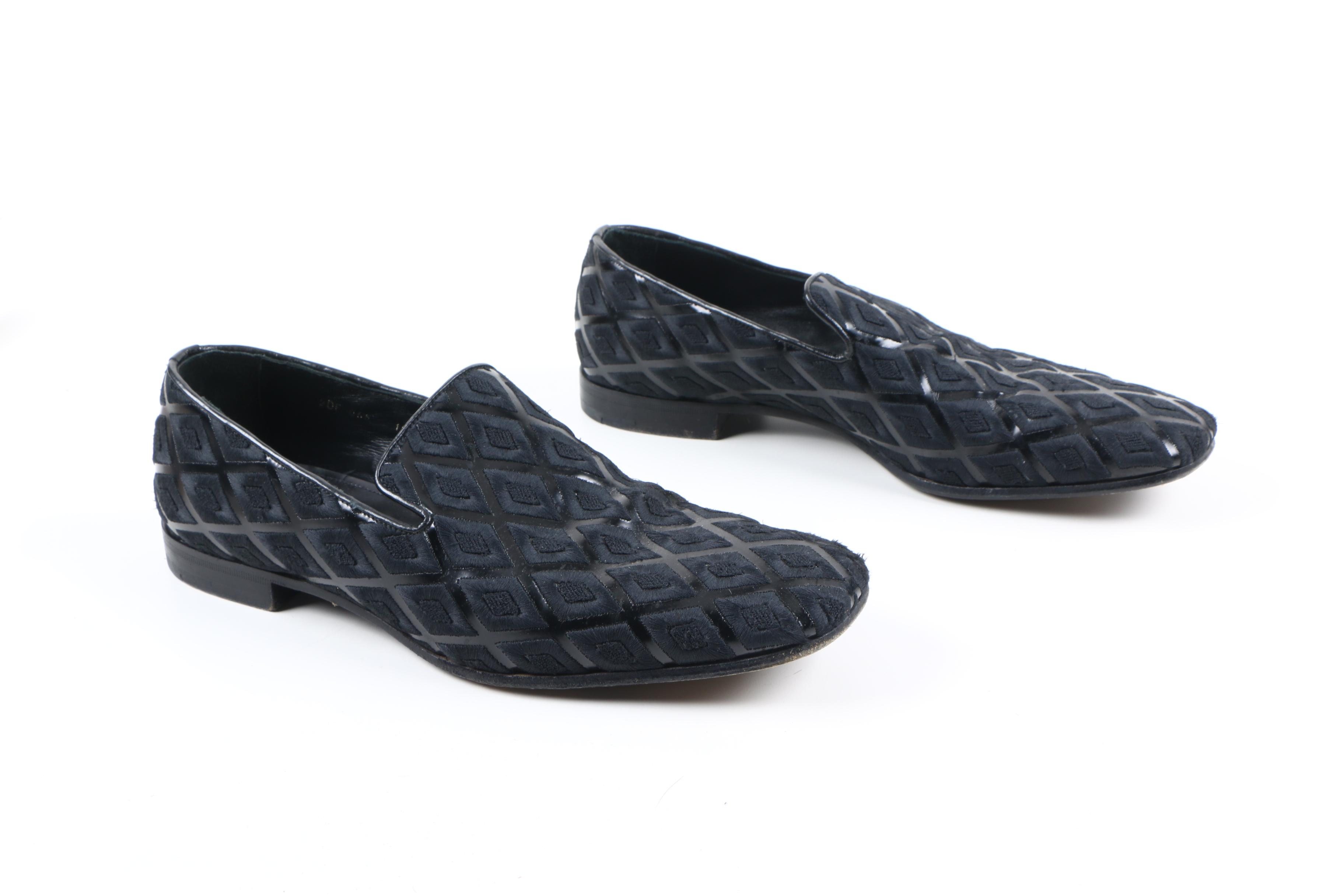 Men's Prada Embroidered Prince Albert Slippers