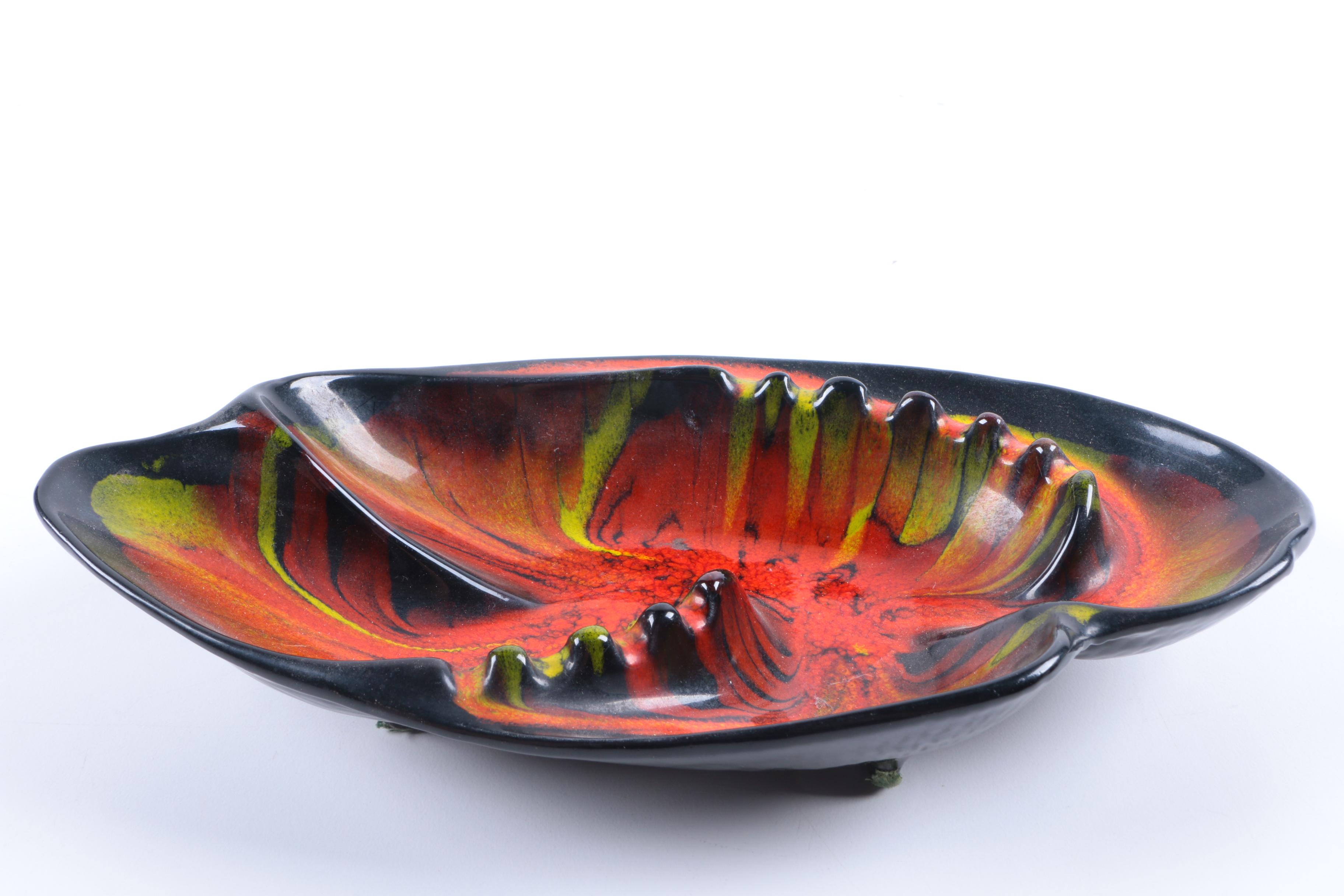 Mid Century Modern Boomerang Ceramic Ash Receiver Set