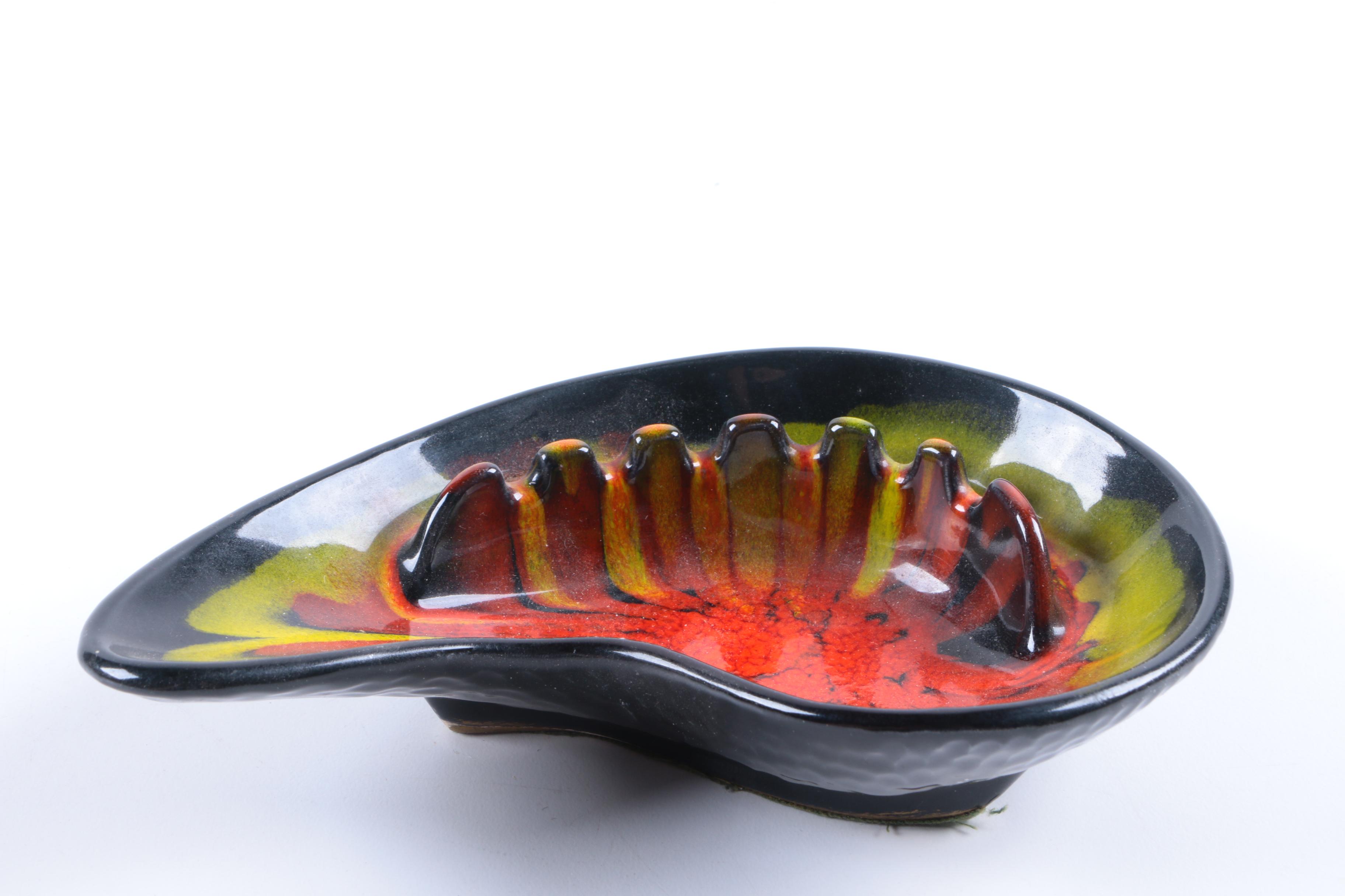 Mid Century Modern Boomerang Ceramic Ash Receiver Set