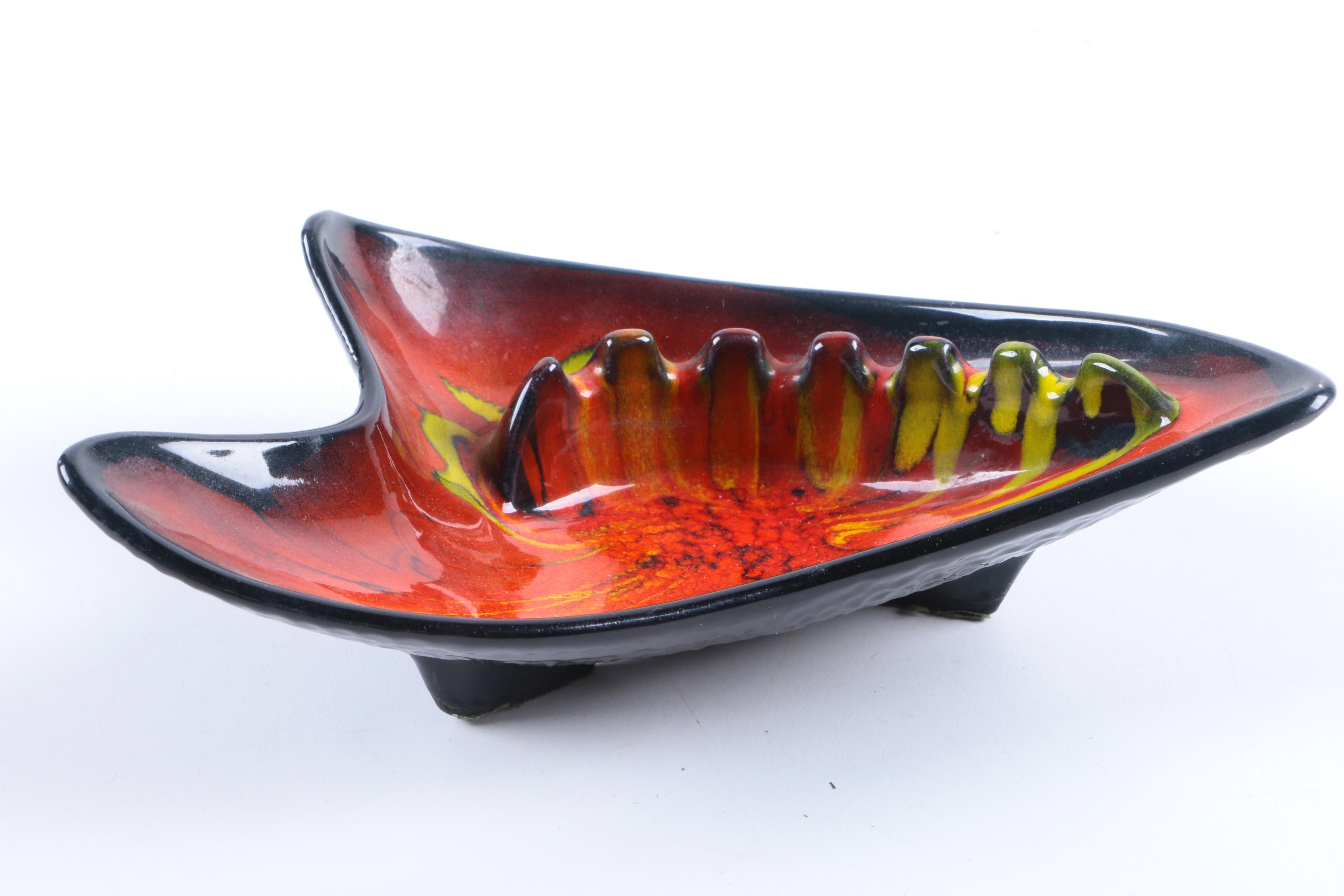 Mid Century Modern Boomerang Ceramic Ash Receiver Set