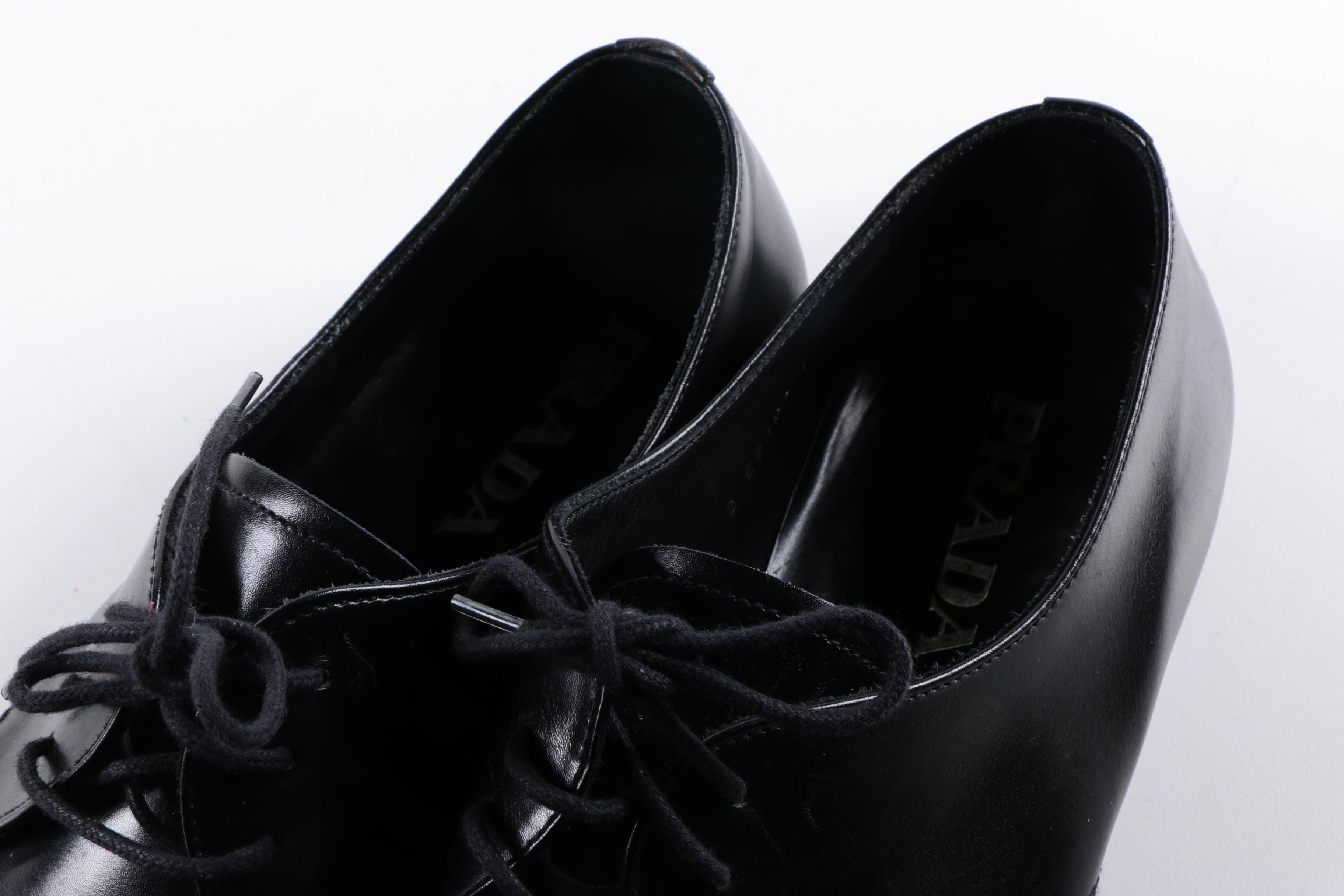 Men's Prada Black Leather Shoes