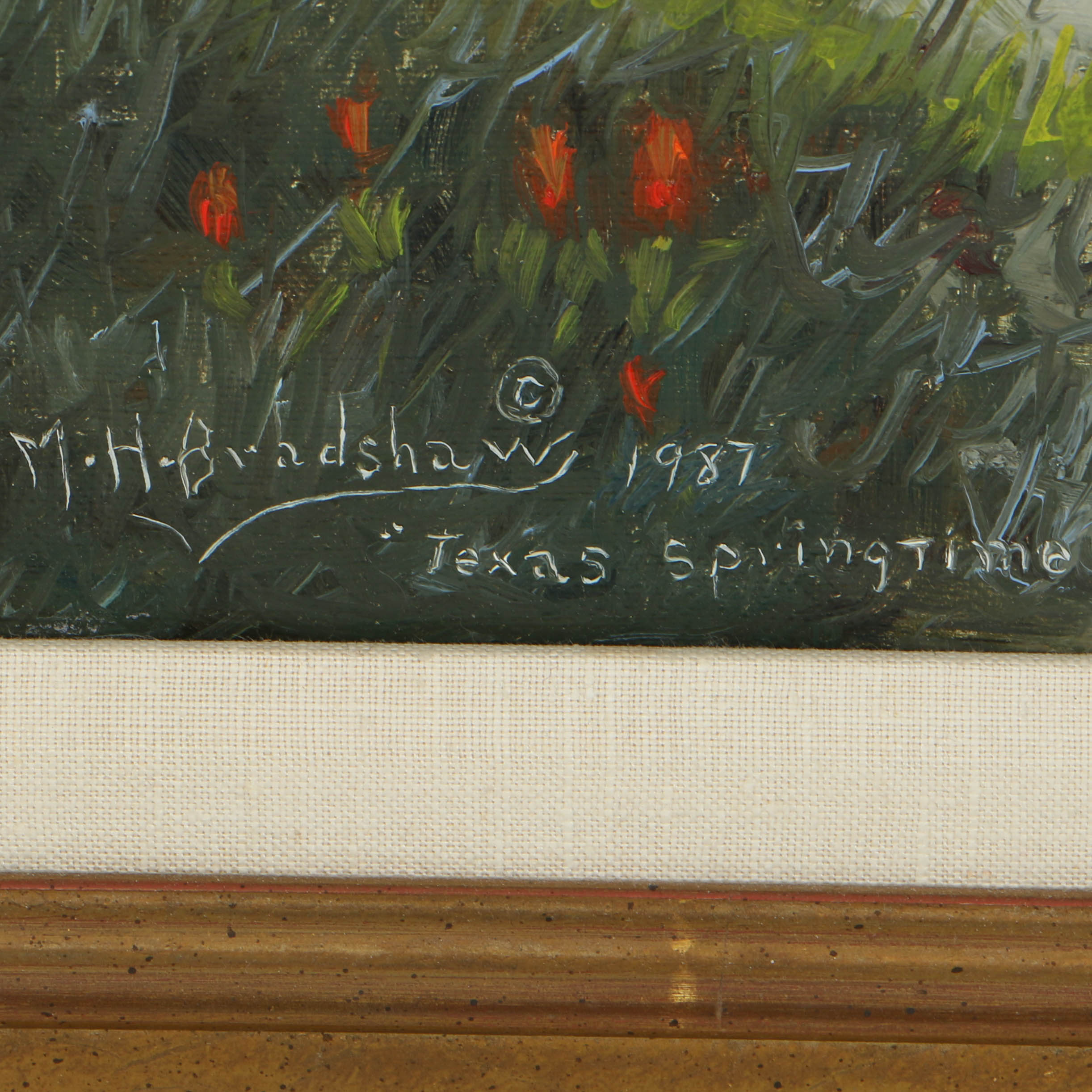 Mel Bradshaw 1987 Oil Painting on Canvas "Texas Bluebonnets"