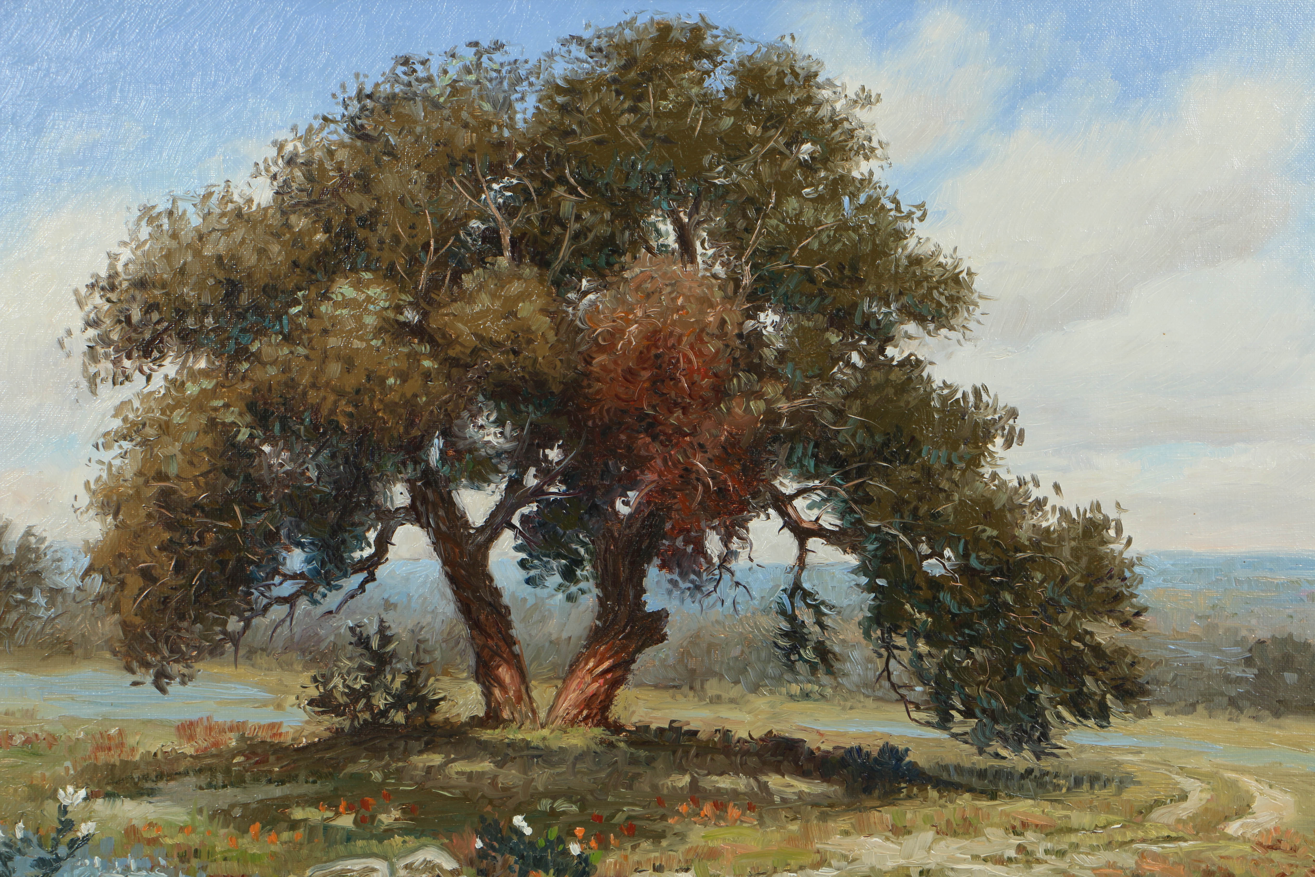 Mel Bradshaw 1987 Oil Painting on Canvas "Texas Bluebonnets"