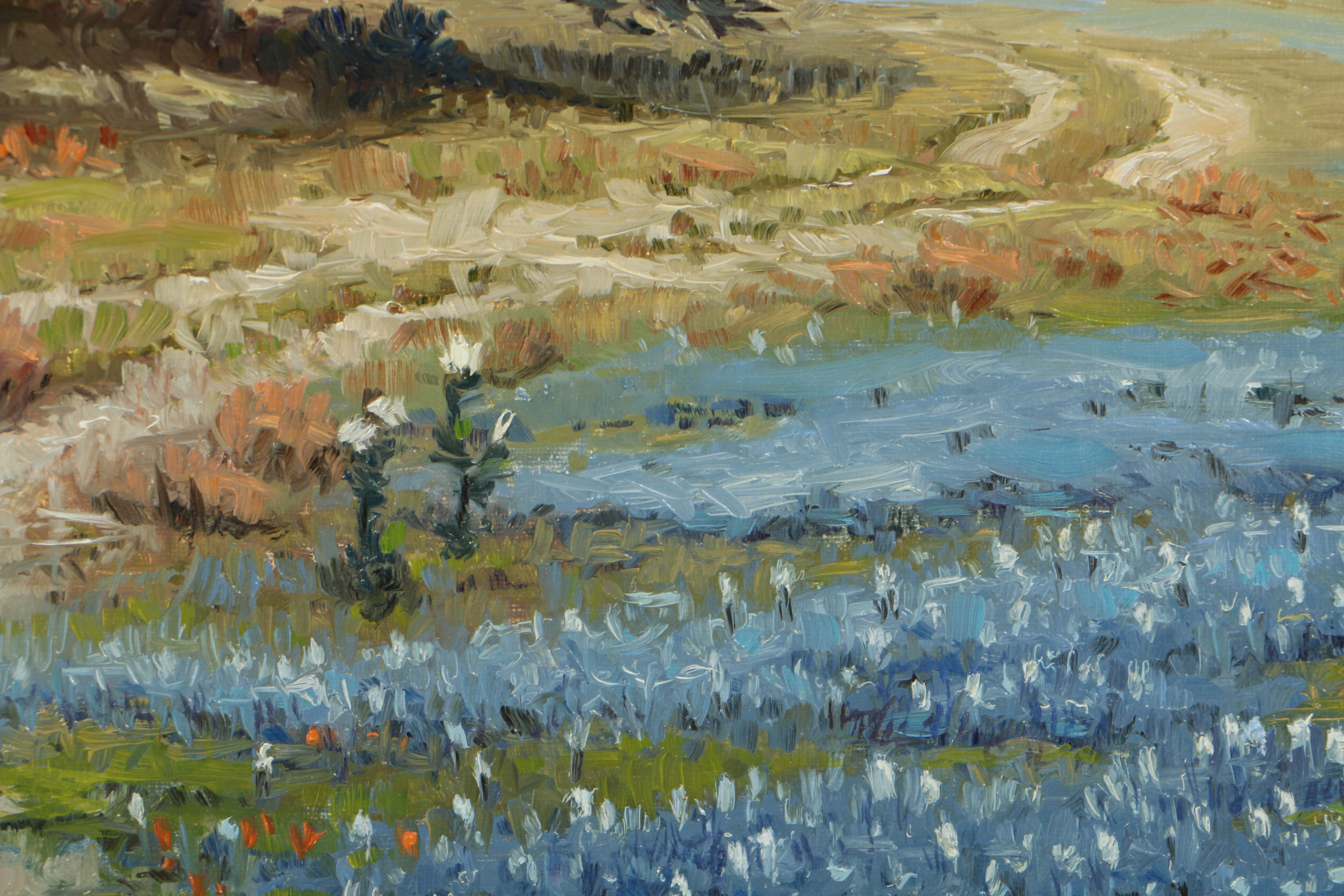 Mel Bradshaw 1987 Oil Painting on Canvas "Texas Bluebonnets"