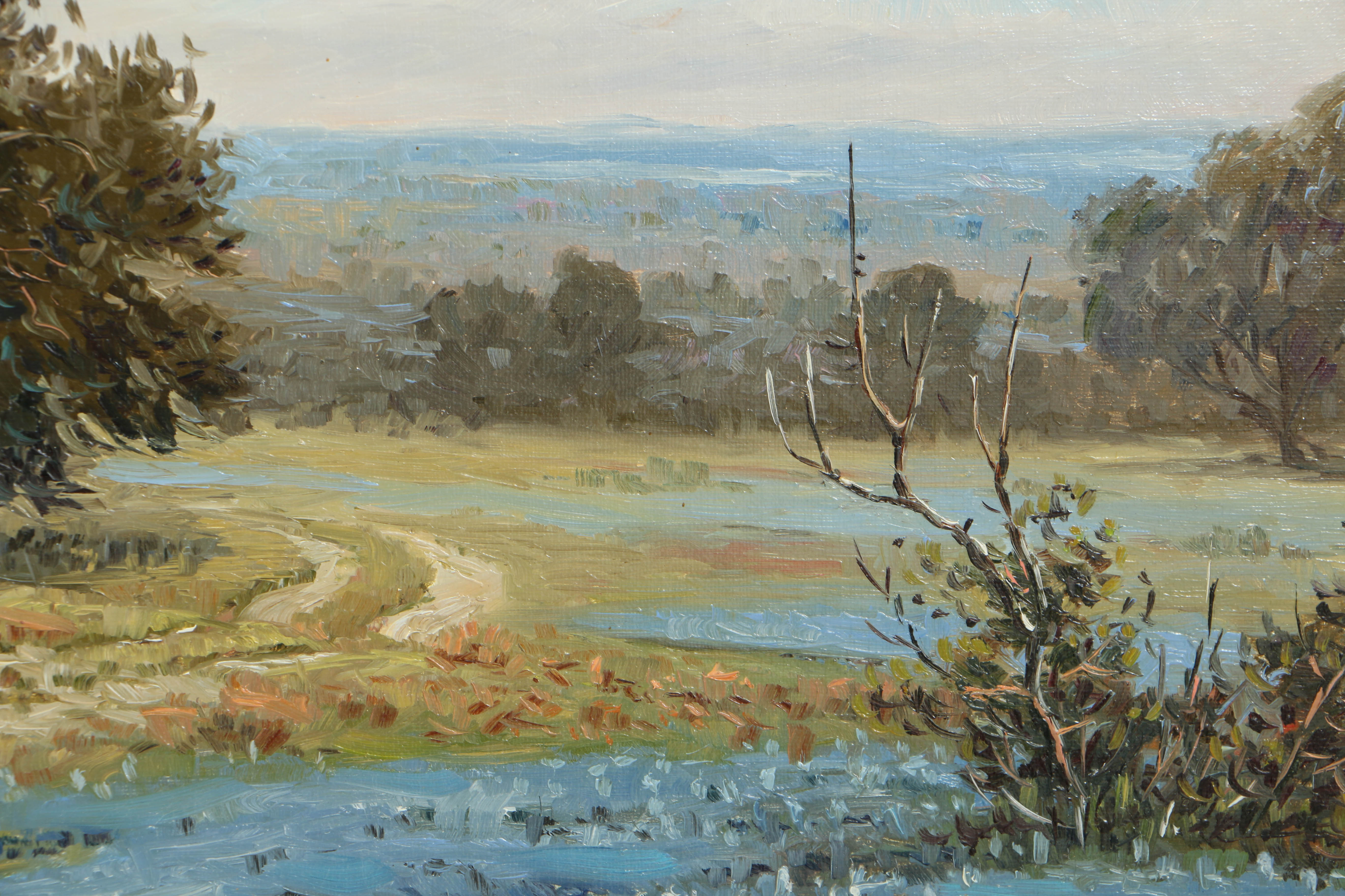 Mel Bradshaw 1987 Oil Painting on Canvas "Texas Bluebonnets"