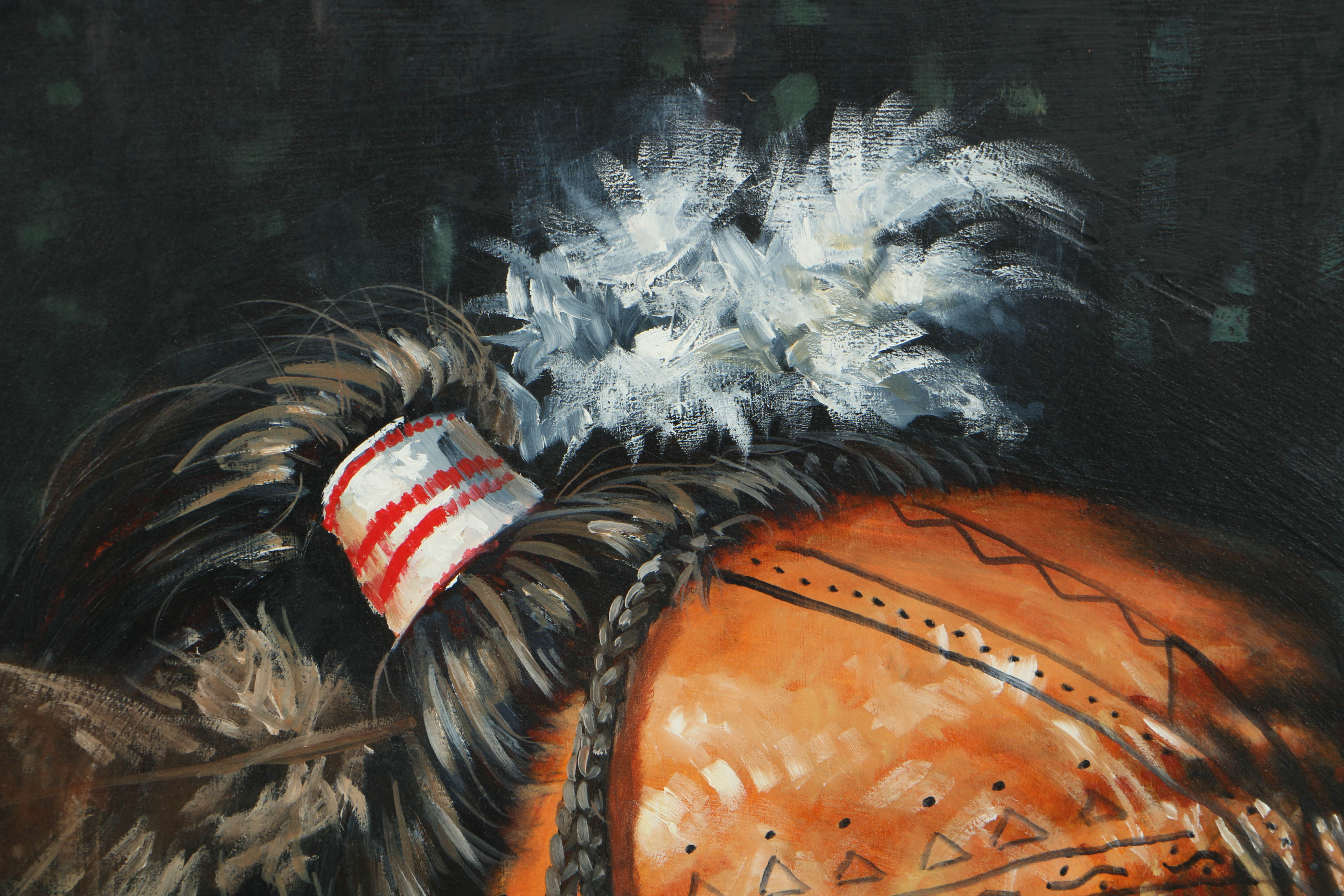 Talmadge Davis Oil Portrait on Board "Kituwa Man"