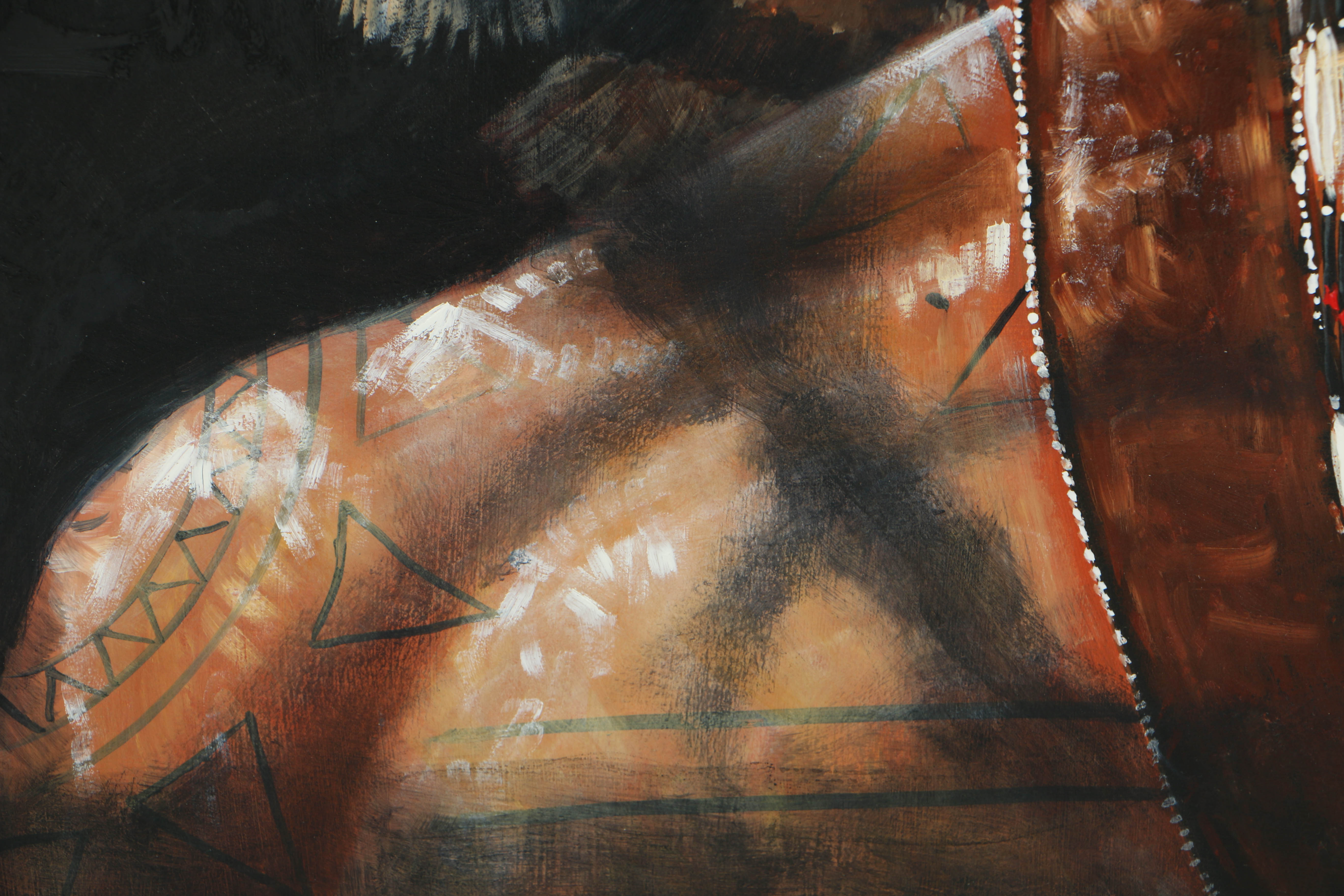 Talmadge Davis Oil Portrait on Board "Kituwa Man"