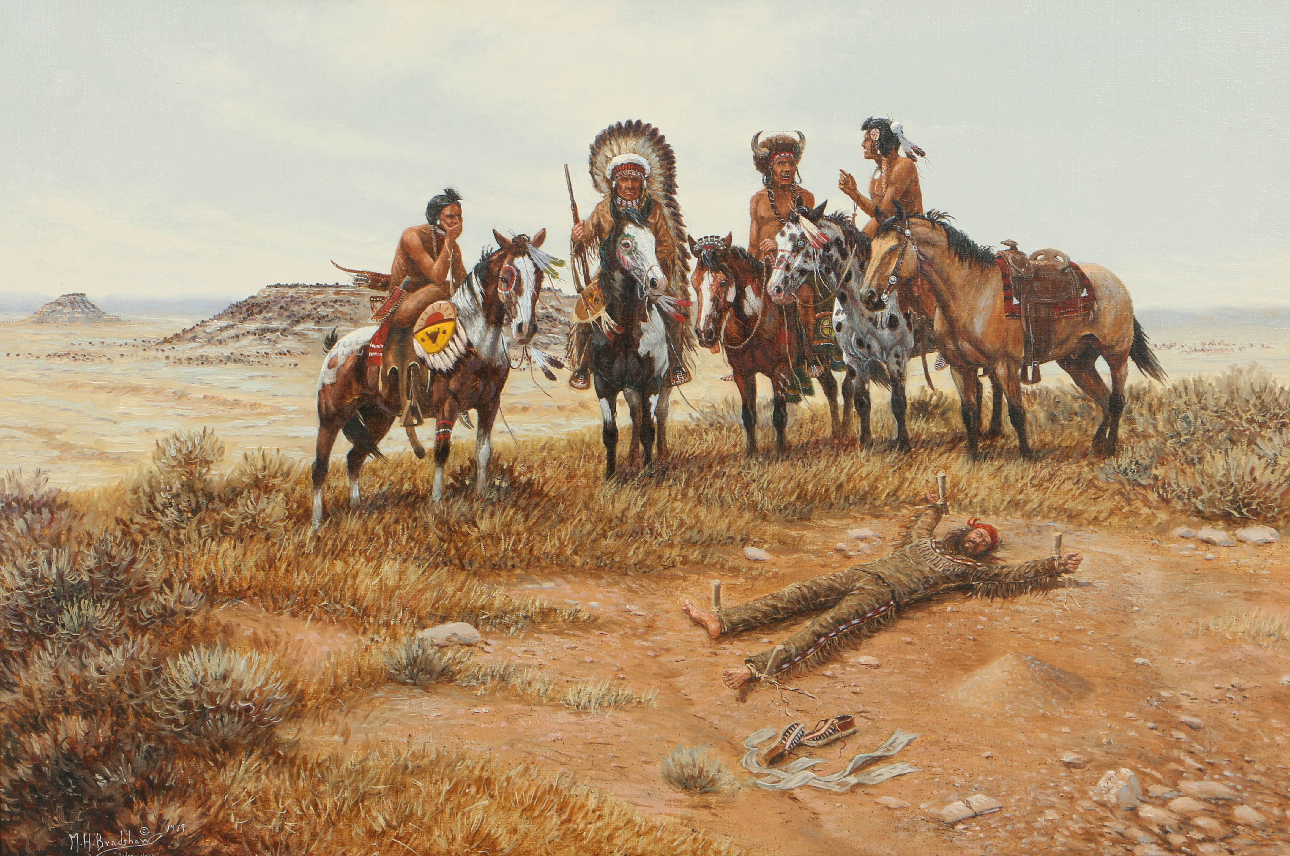 Mel Bradshaw Oil Painting on Canvas "Judge & Jury"