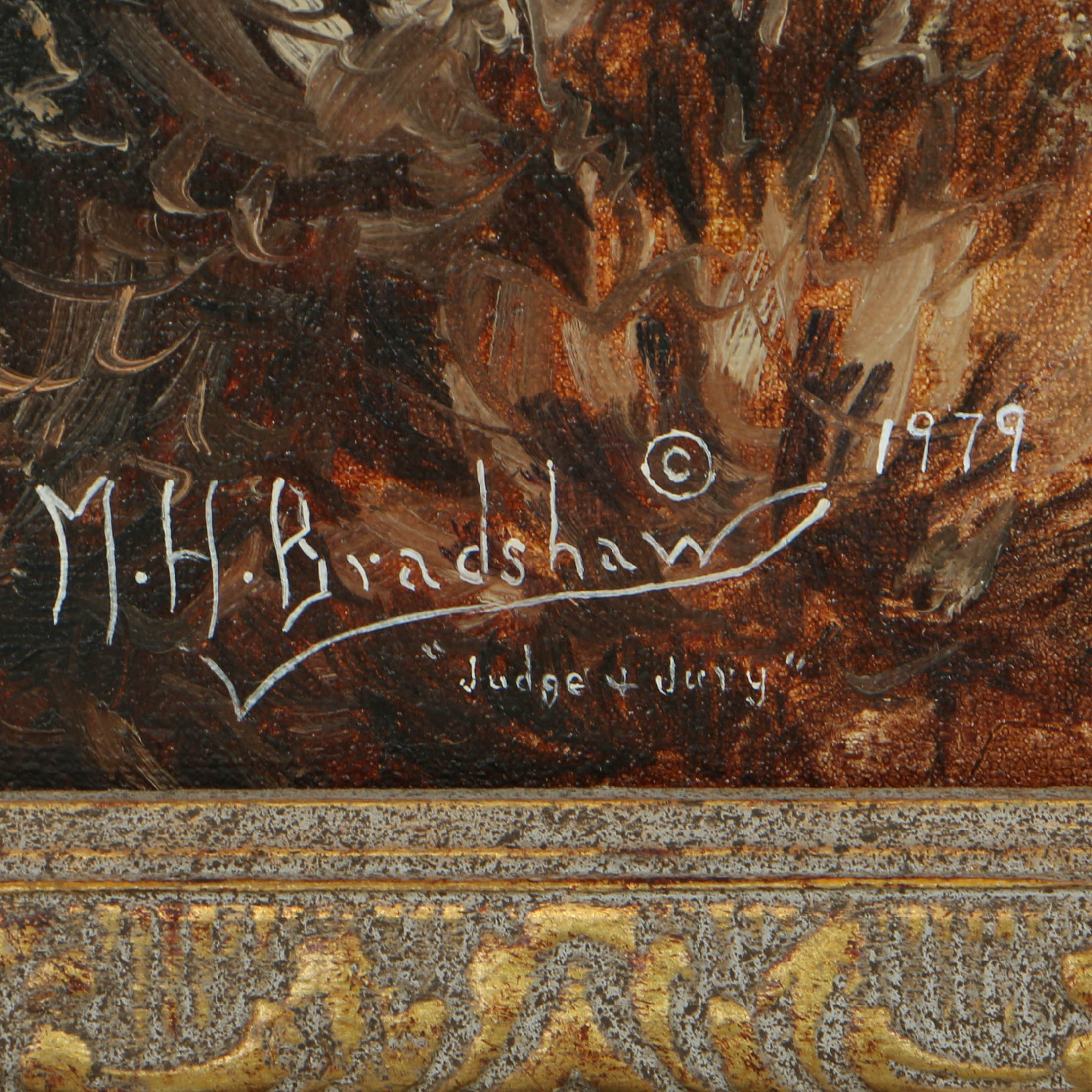 Mel Bradshaw Oil Painting on Canvas "Judge & Jury"