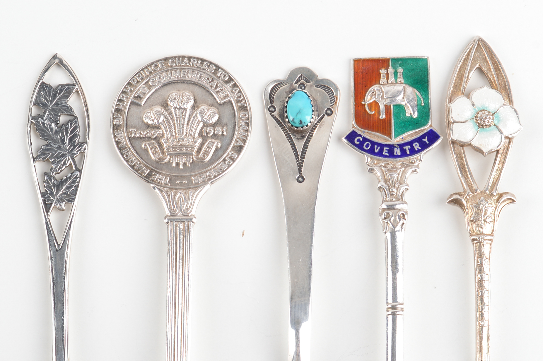 Seven Mixed Assay Silver Souvenir Spoons