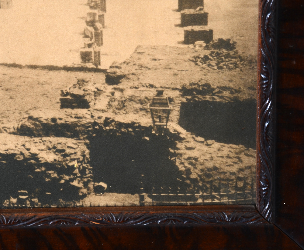 Circa 1885 Giacomo Brogi Panoramic Carbon Print "The Forum Temple Ruins, Rome"