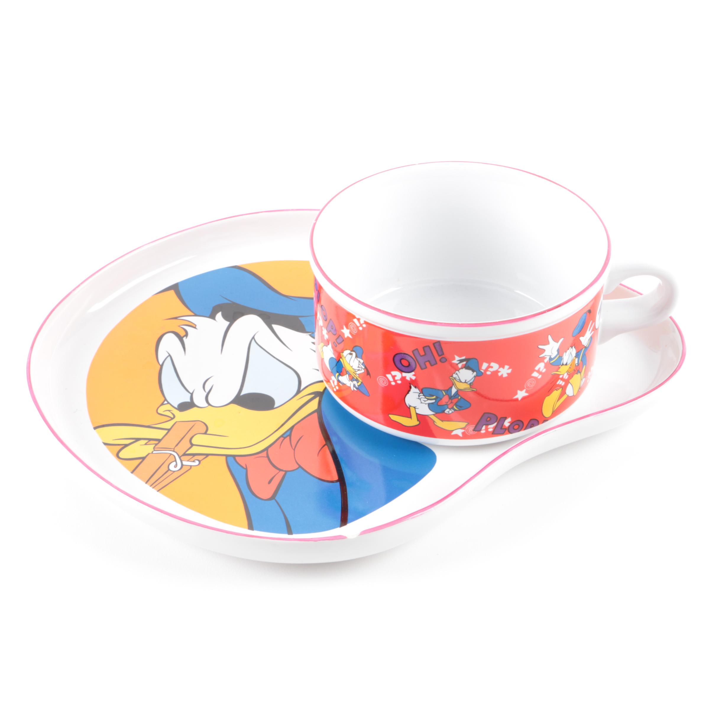 Disney Donald Duck Ceramic Plate and Bowl