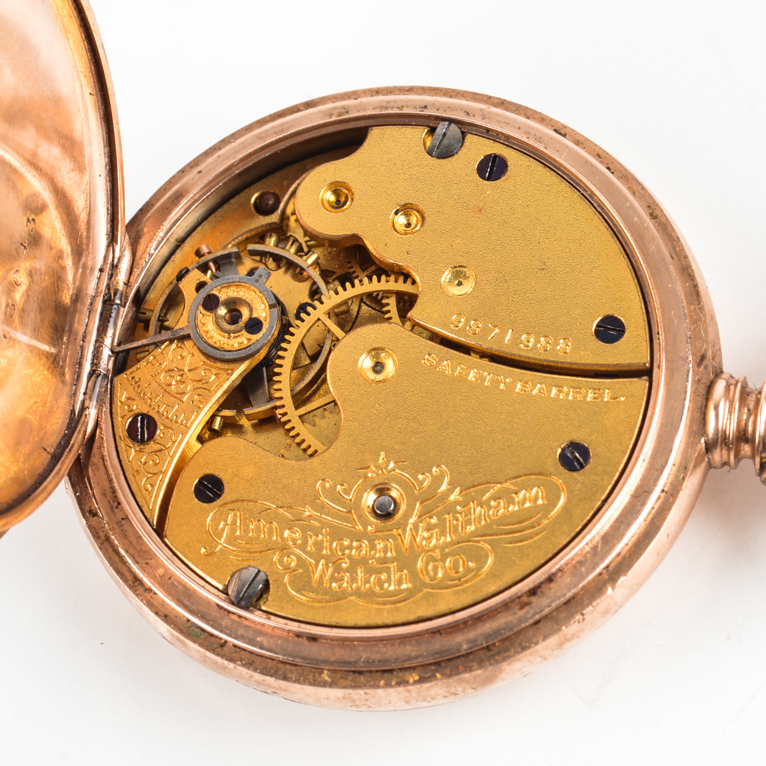 Antique Waltham 10K Yellow Gold Hunting Case Pocket Watch