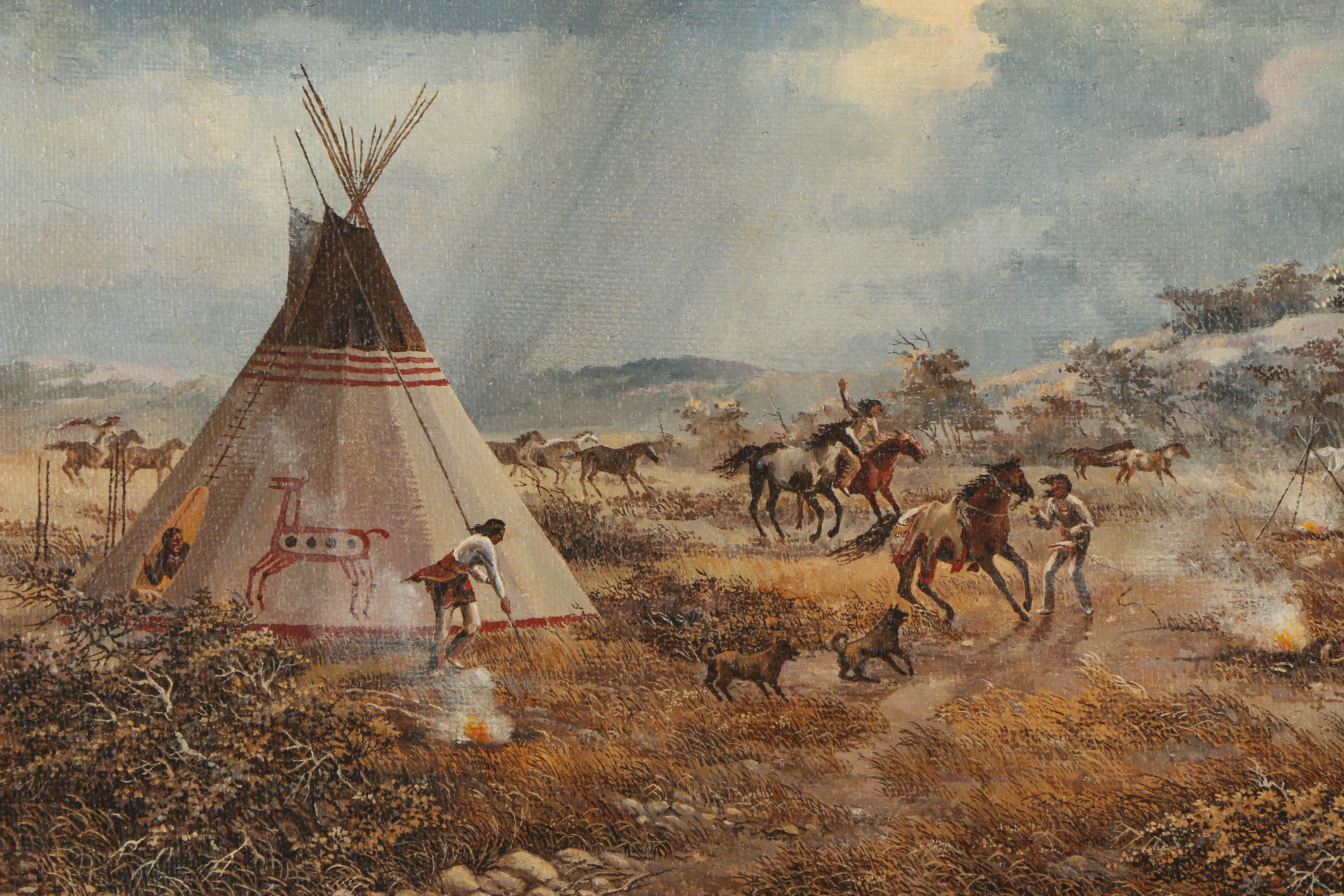 Gene Renner Mobley Oil Painting on Canvas "The Gathering Storm"