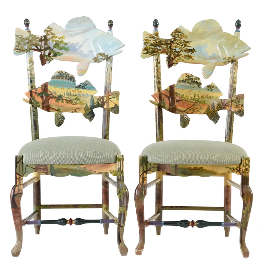 MacKenzie-Childs Forest Fish Chairs