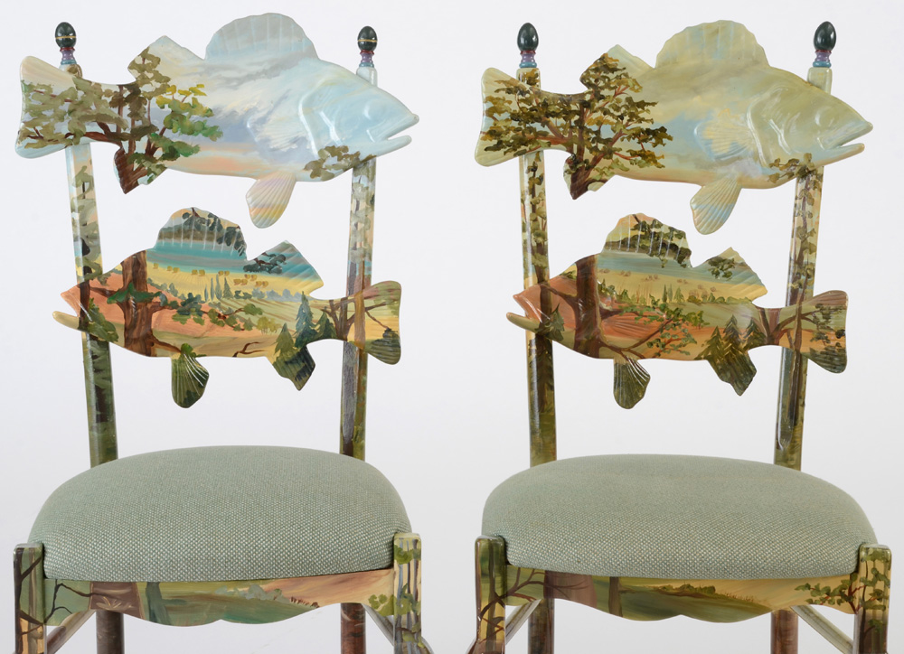 MacKenzie-Childs Forest Fish Chairs