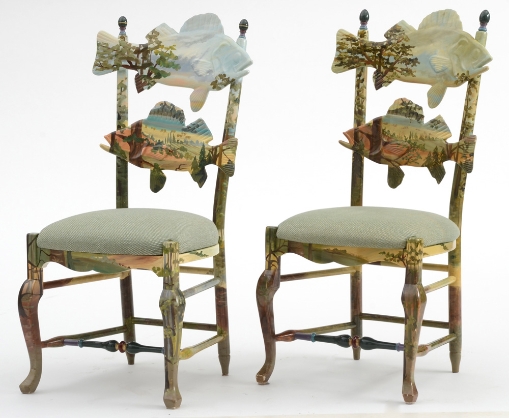 MacKenzie-Childs Forest Fish Chairs