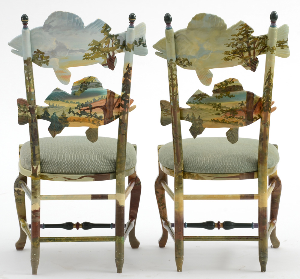 MacKenzie-Childs Forest Fish Chairs