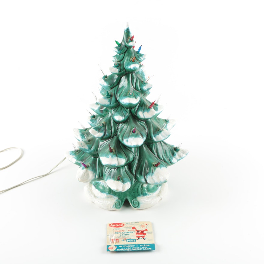 Vintage Ceramic Musical Christmas Tree