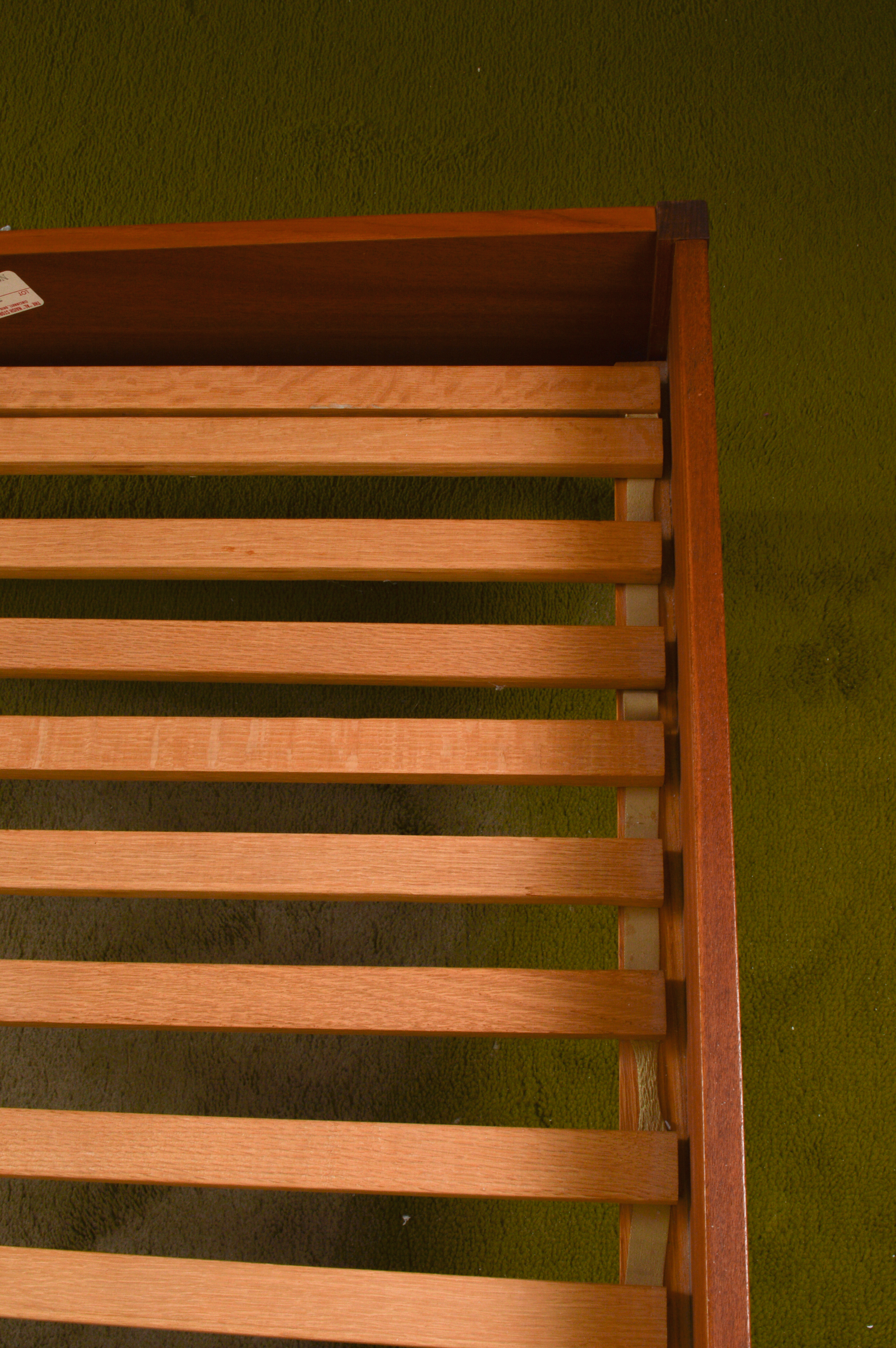 Danish Modern Queen Size Bed Frame With Floating Nightstands