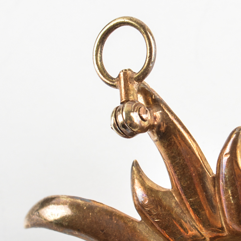 Vintage 14K Yellow Gold and Seed Pearl Brooch Pendant