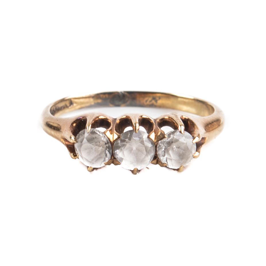 Victorian 14K Yellow Gold White Sapphire Ring