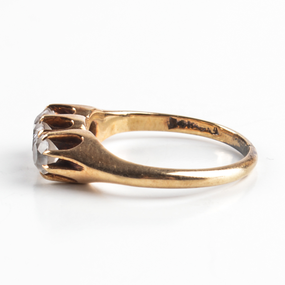 Victorian 14K Yellow Gold White Sapphire Ring