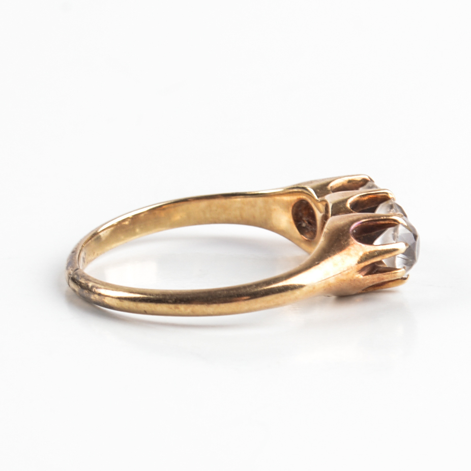 Victorian 14K Yellow Gold White Sapphire Ring