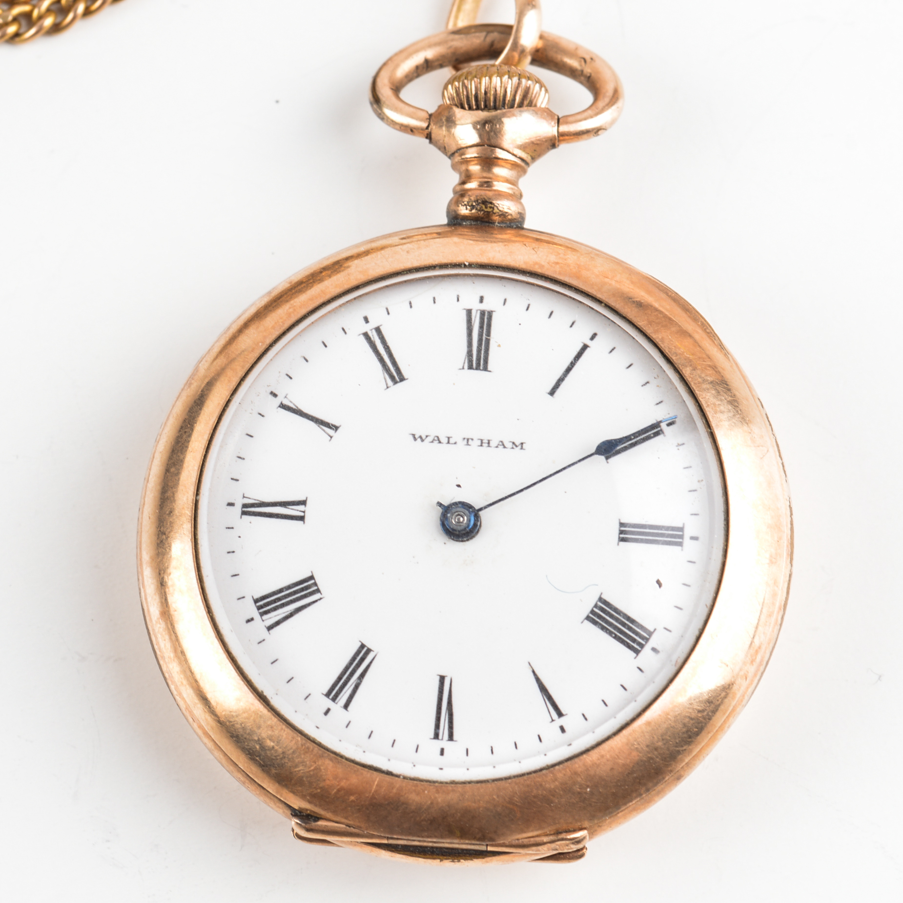 Antique Waltham Gold Filled Pocket Watch and 50" 14K Yellow Gold Chain