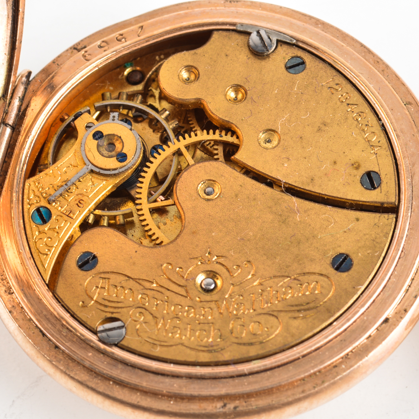 Antique Waltham Gold Filled Pocket Watch and 50" 14K Yellow Gold Chain