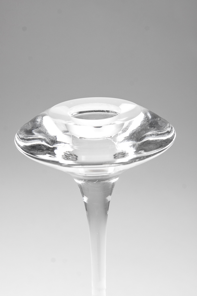 Kjell Engman for Kosta Boda Crystal "Fanfare" Candlestick