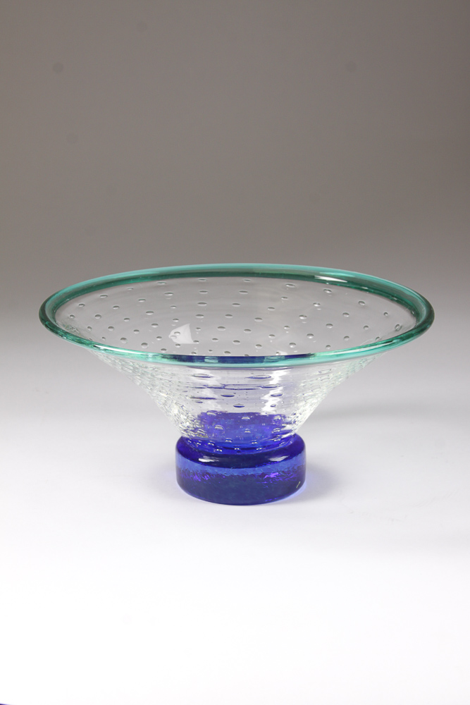 Young & Constantin Signed Hand-Blown Art Glass Bowl and Vase