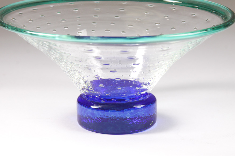 Young & Constantin Signed Hand-Blown Art Glass Bowl and Vase